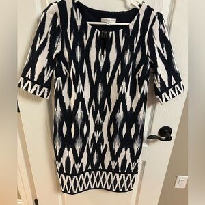 Sandra Darren Dark Navy and White Dress